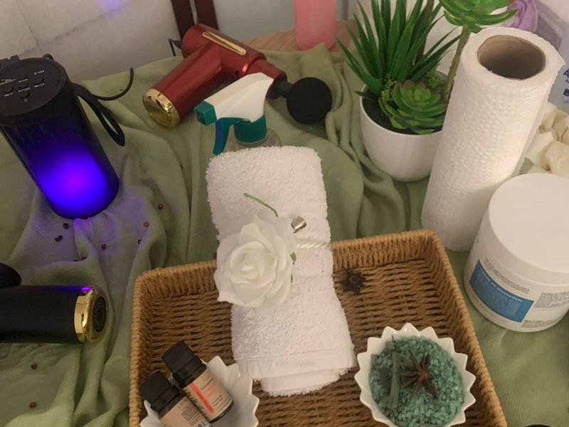 Ambiente wellness premium montado para evento no Rio de Janeiro